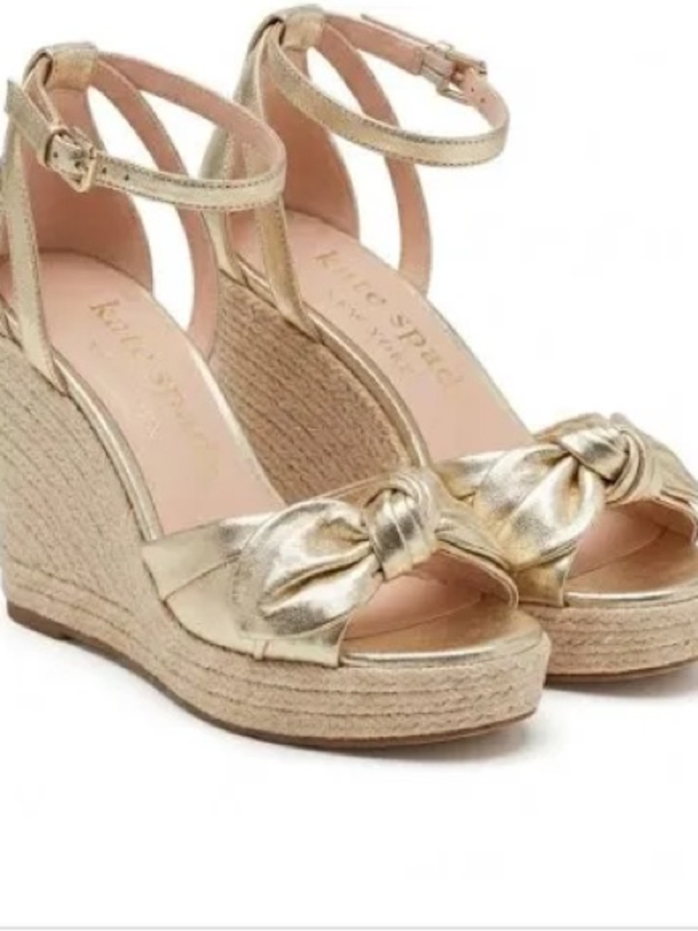 Kate Spade New York Tianna Espadrille Wedges in metallic gold